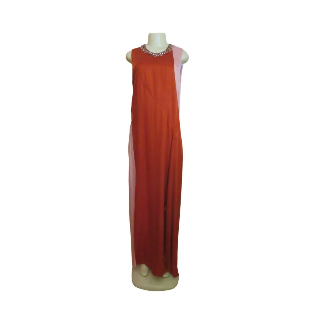 New w Tags, Tory Burch Courtney Cupro & Silk Embellished Gown Dress Size 10